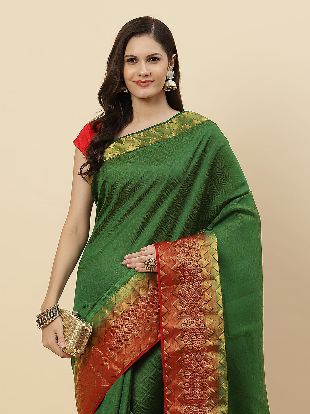 Plain Zari Border Handloom Woven Saree