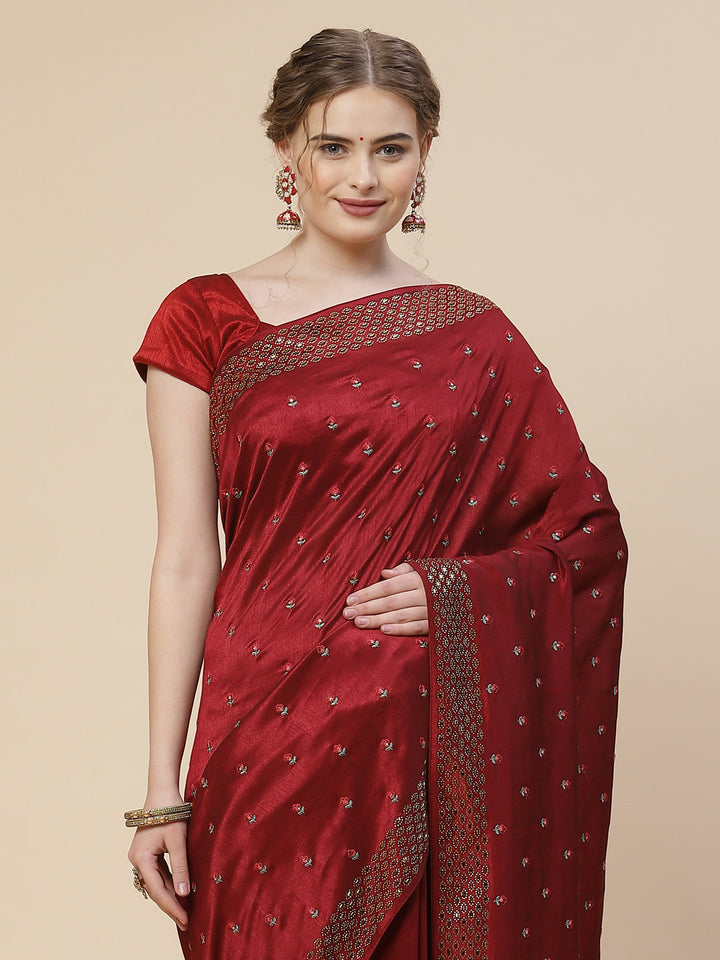 Resham Booti Tussar Embroidered Saree