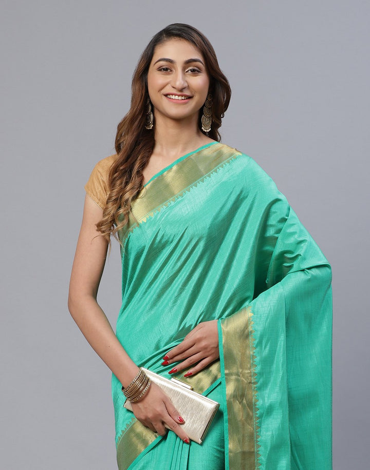 Art Handloom Saree With Zari Border