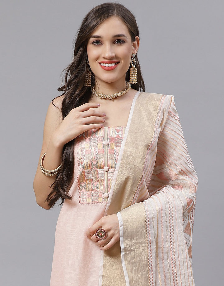 Chanderi Thread work Suit Piece