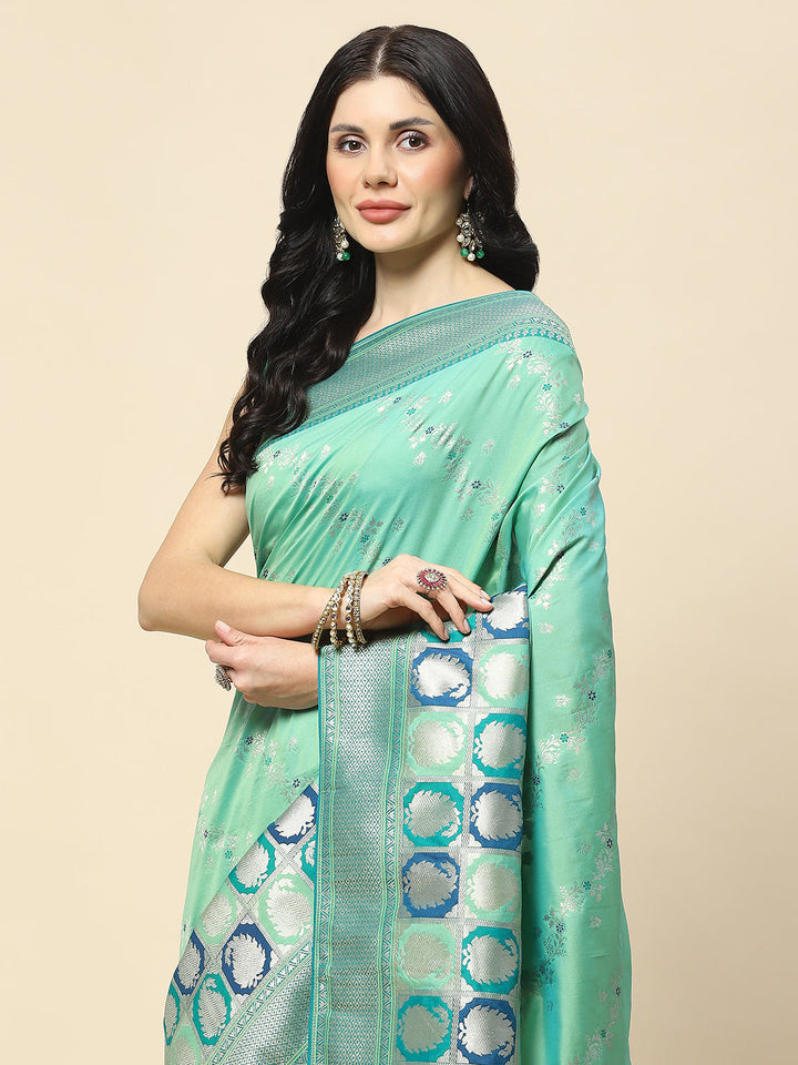 Zari Jaal Woven Art Silk Banarsi Saree