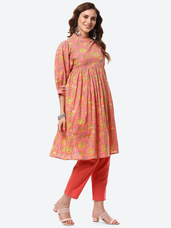 Floral Printed Cotton Kurti