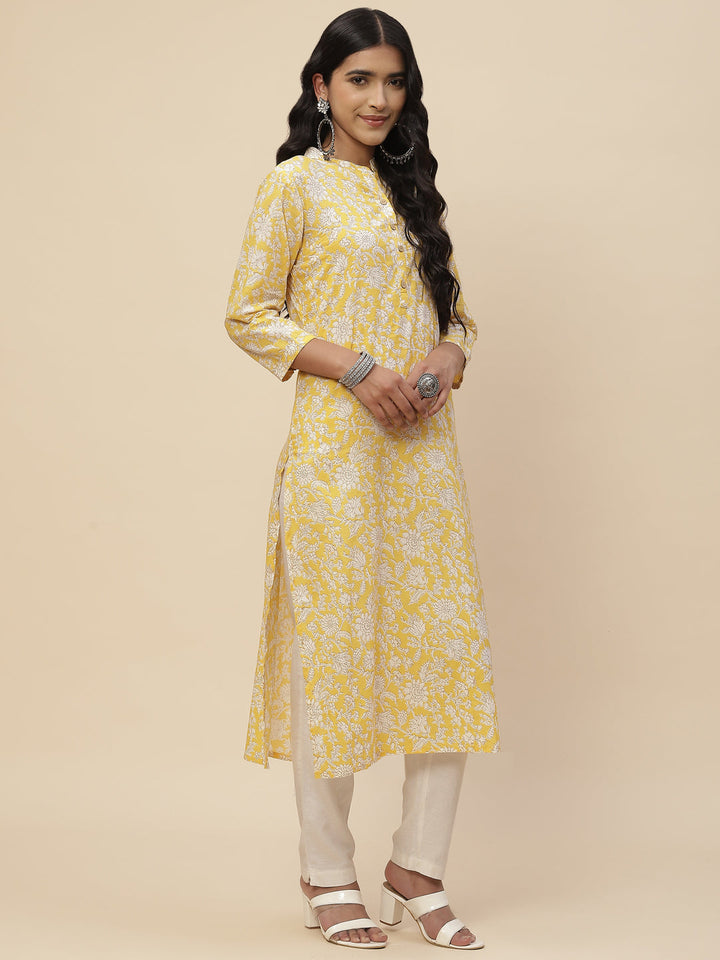 Floral Printed Cotton Kurta