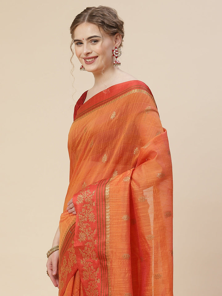 Zari Border Cotton Woven Saree