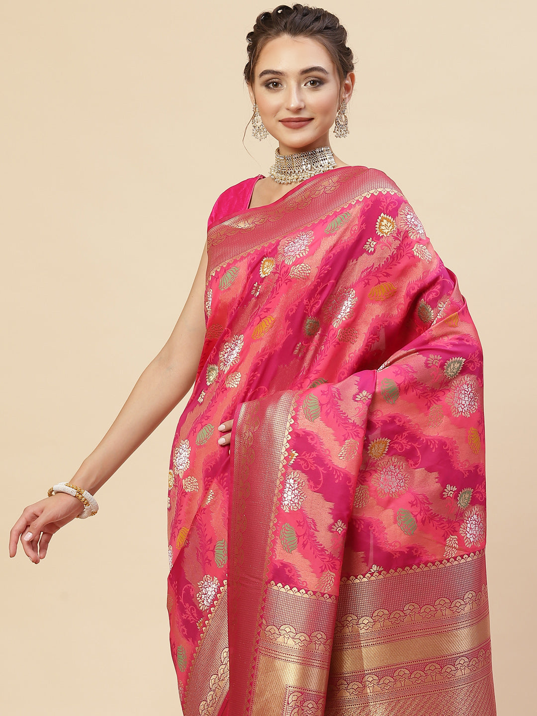 Zari Jaal Banarasi Woven Saree