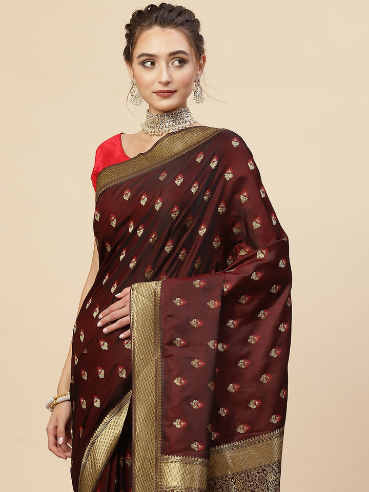 Floral Stone Jaal Banarasi Woven Saree