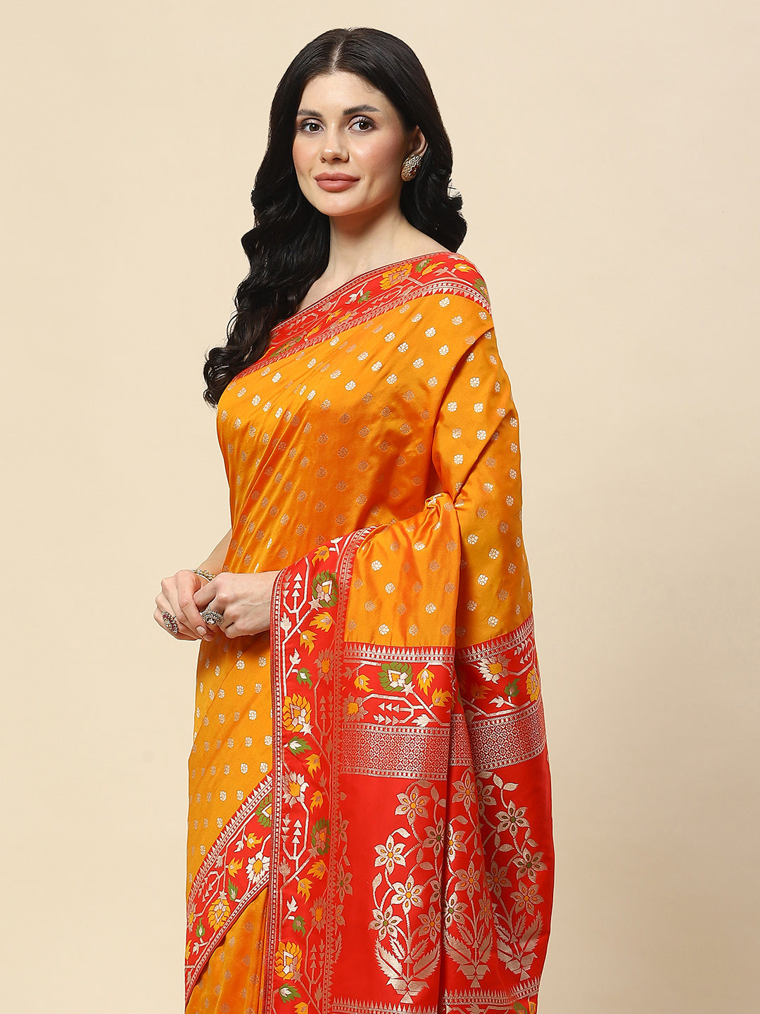 Zari Booti Woven Art Silk Banarsi Saree