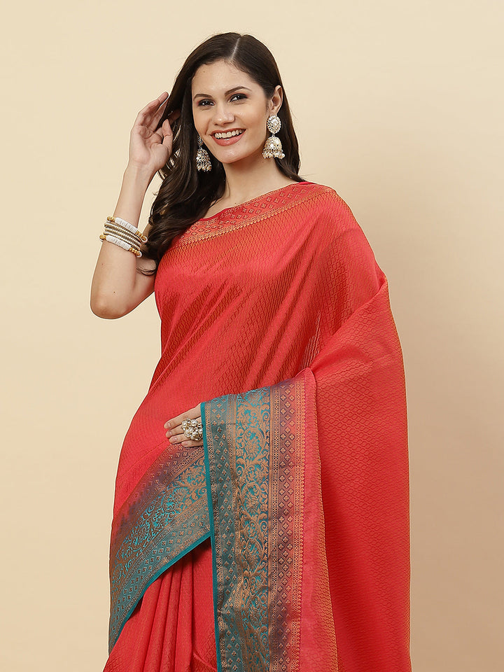 Plain Zari Border Handloom Woven Saree