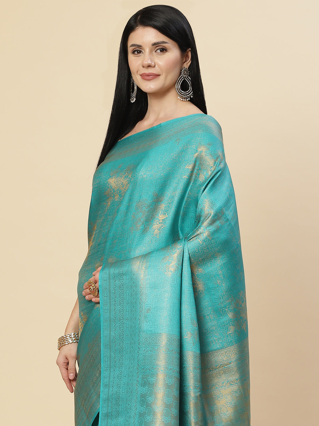 Zari Jaal Handloom Woven Saree