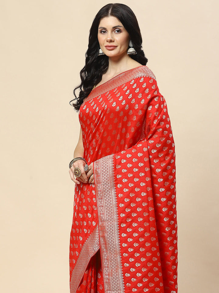 Zari Booti Woven Art Silk Banarsi Saree