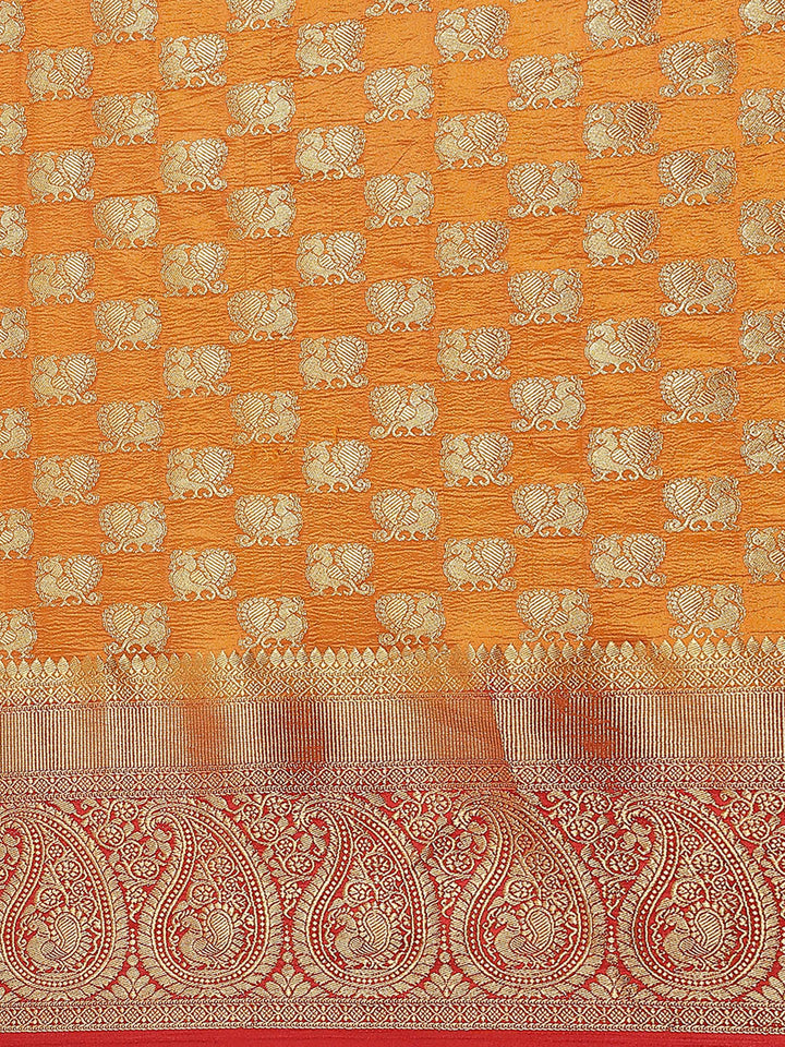 Zari Border Booti Art Handloom Woven Saree