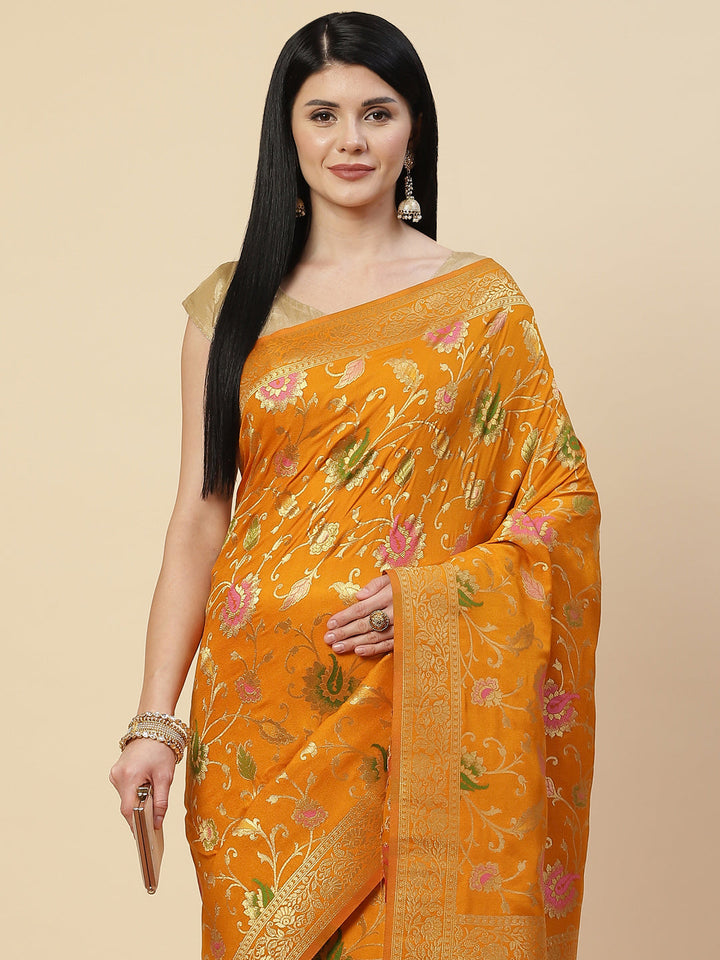 Floral Zari Jaal Handloom Woven Saree