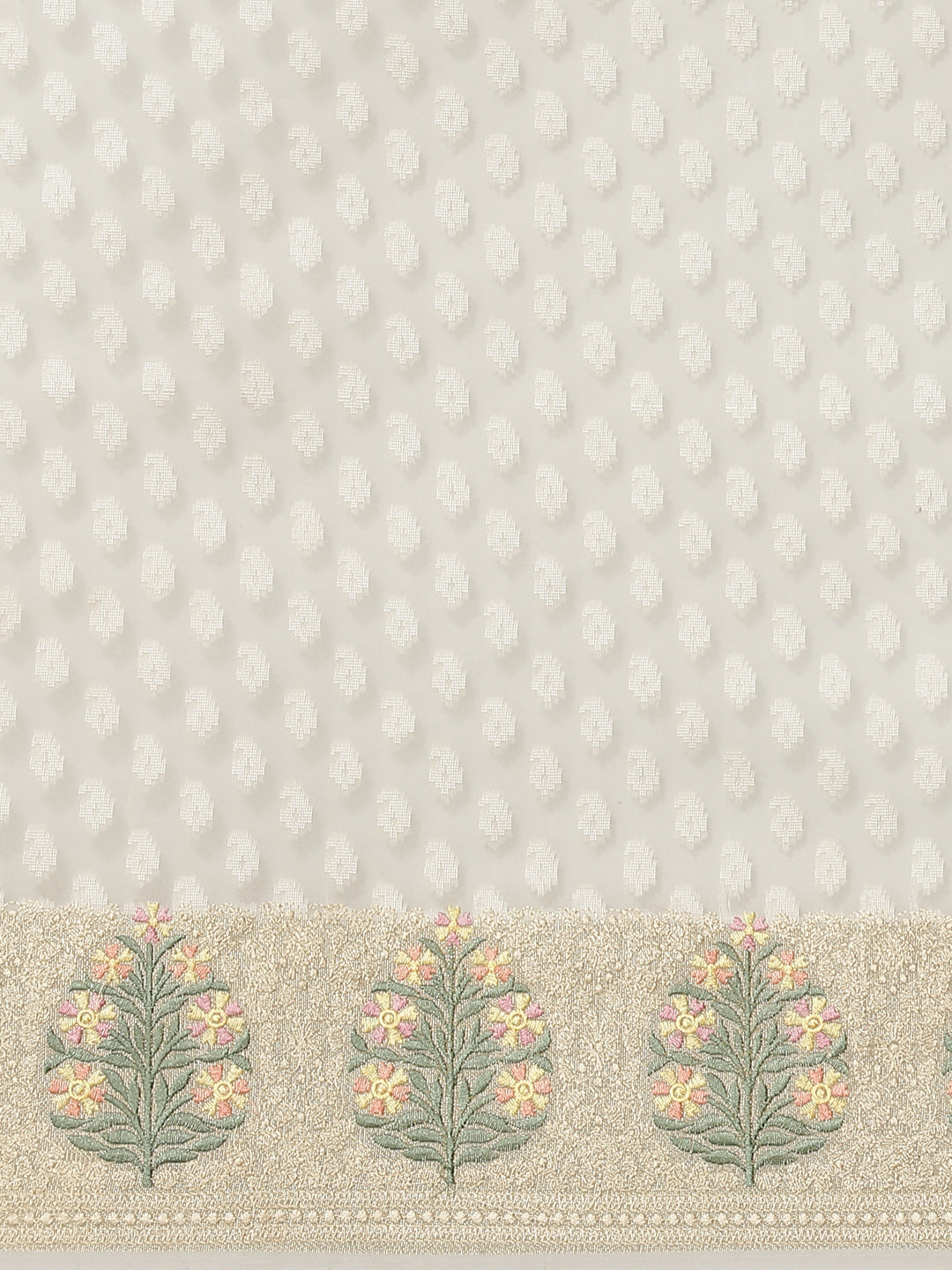 Resham Border Cotton Embroidered Saree