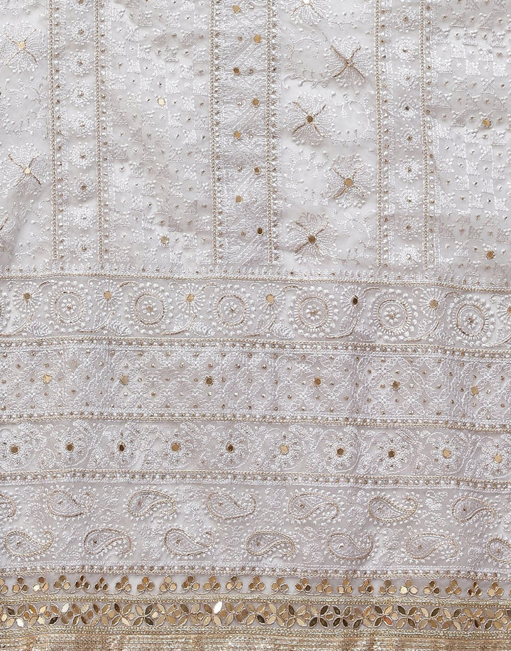 Embroidered Organza Kora Suit Piece