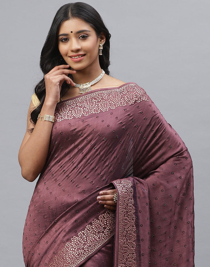 Dupion Silk Embroidery Saree