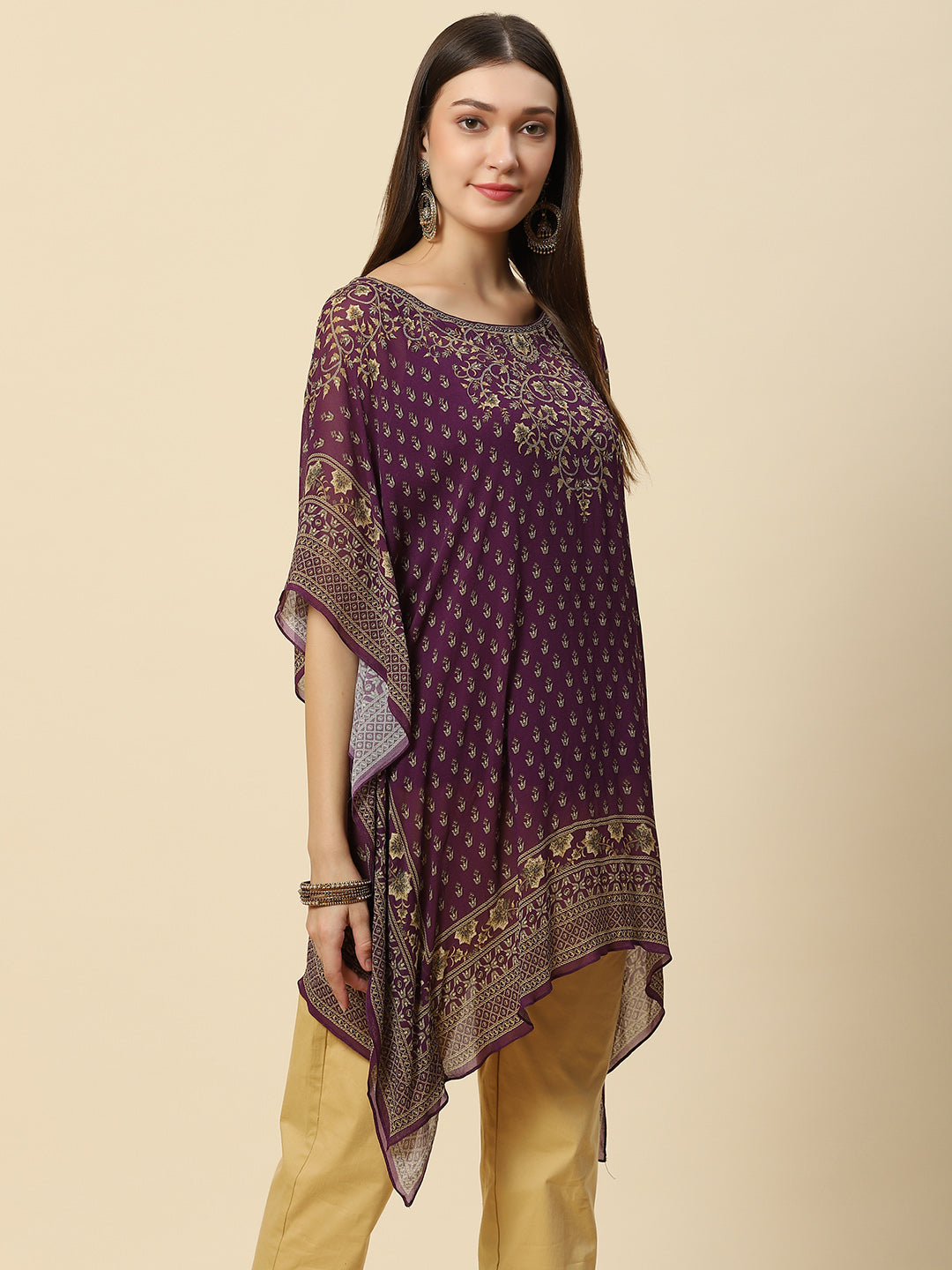 Digital Printed Georgette Kaftan Kurta