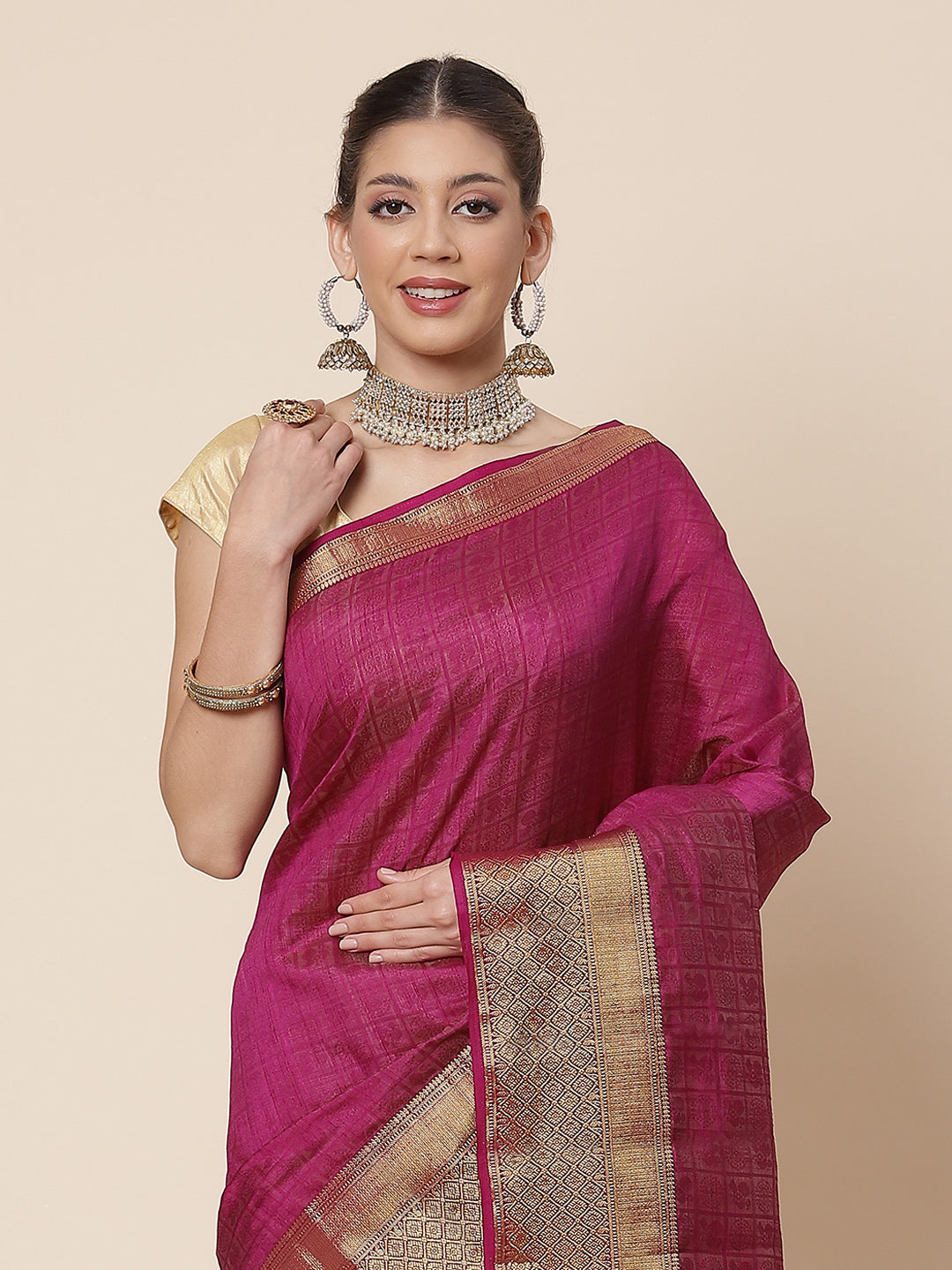 Zari Border Art Handloom Woven Saree