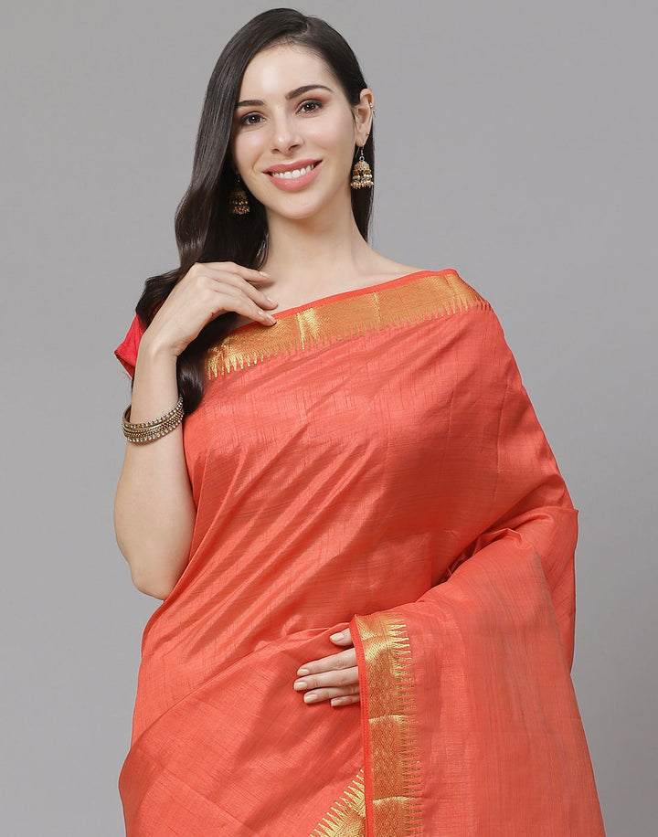 Zari Border Art Handloom Woven Saree
