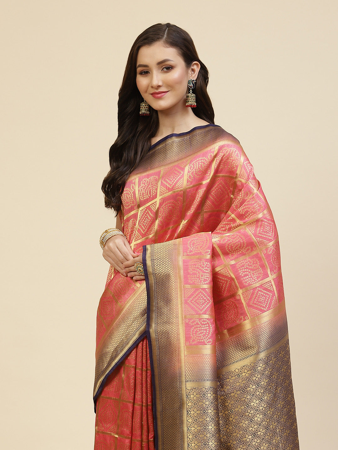 Bandhej Handloom Woven Saree