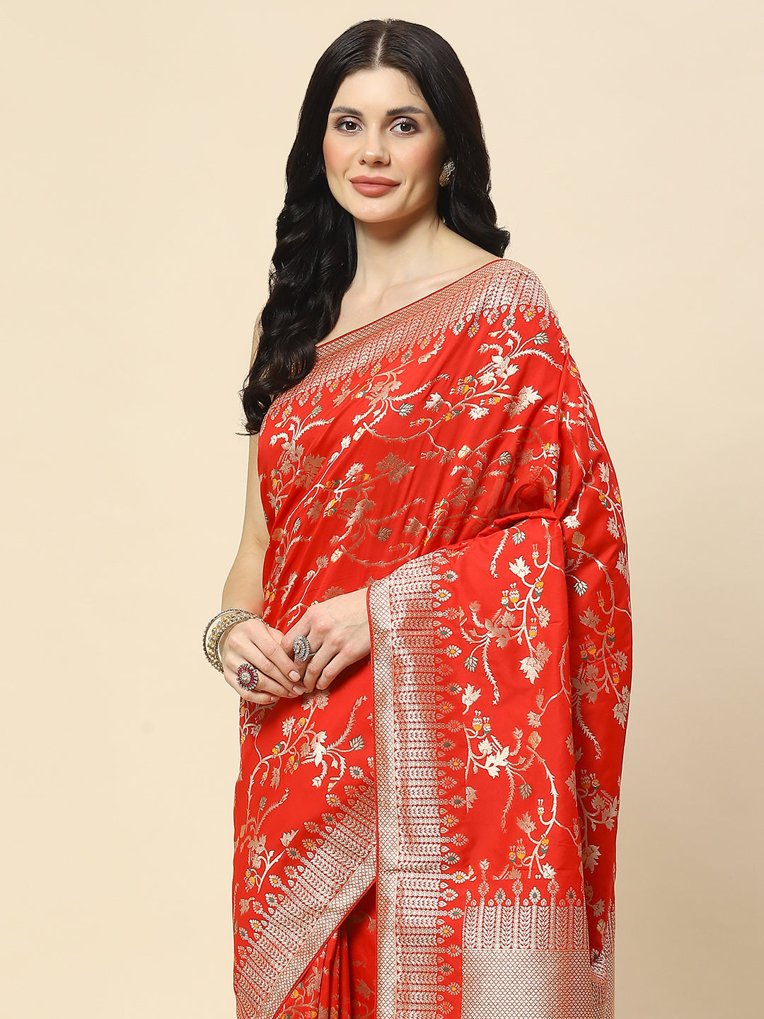 Zari Jaal Woven Art Silk Banarsi Saree