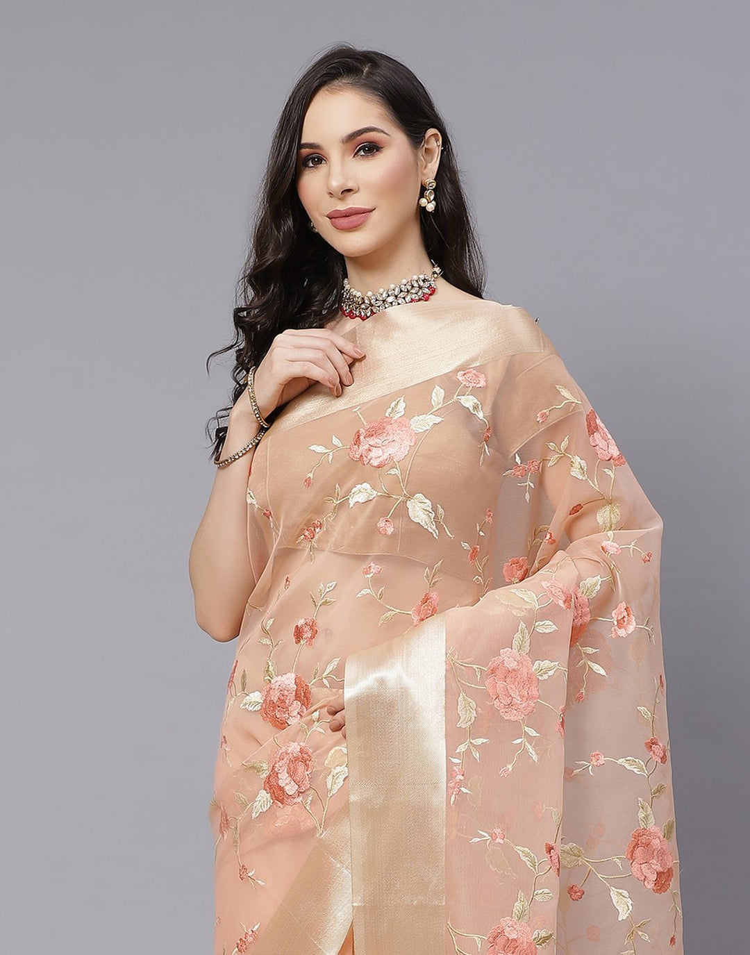 Cotton Woven Embroidery Saree