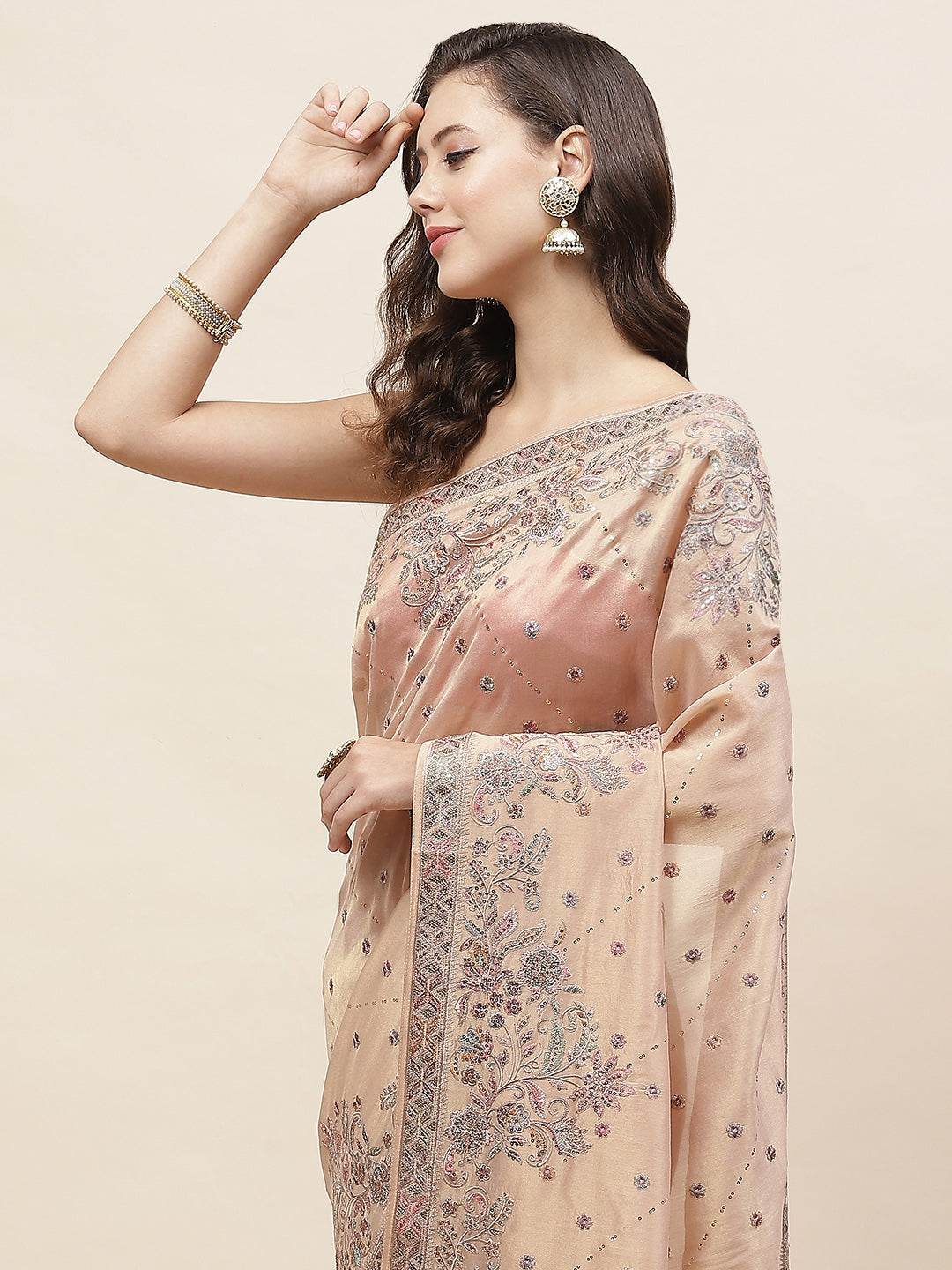 Resham Jaal Embroidery Banarsi Saree