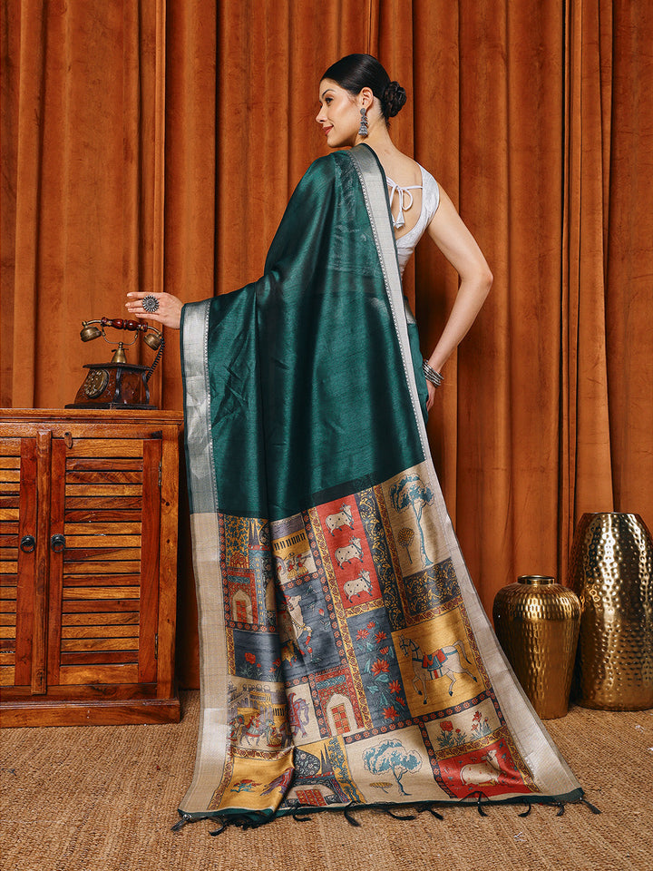 Plain Art slik Saree