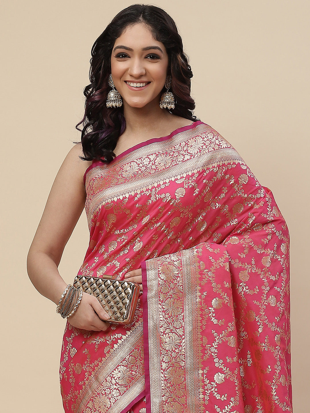 Zari Jaal Banarasi Woven Saree