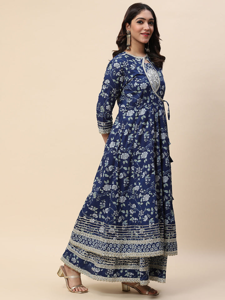 Printed Cotton Double Layer Anarkali Kurta
