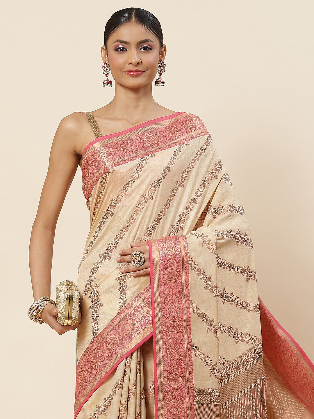 Zari Jaal Woven Handloom Saree
