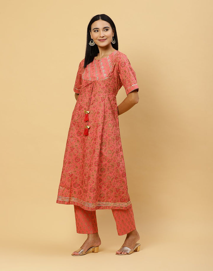 Printed Cotton Kurti With Pant