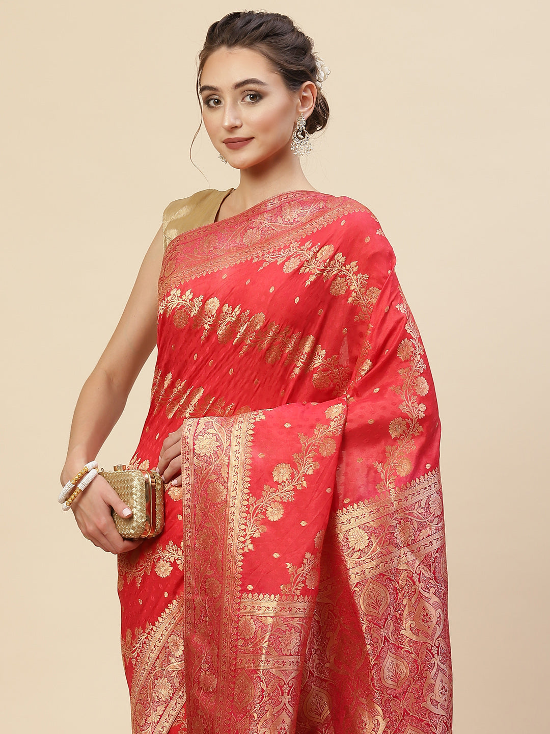 Zari Jaal Handloom Woven Saree