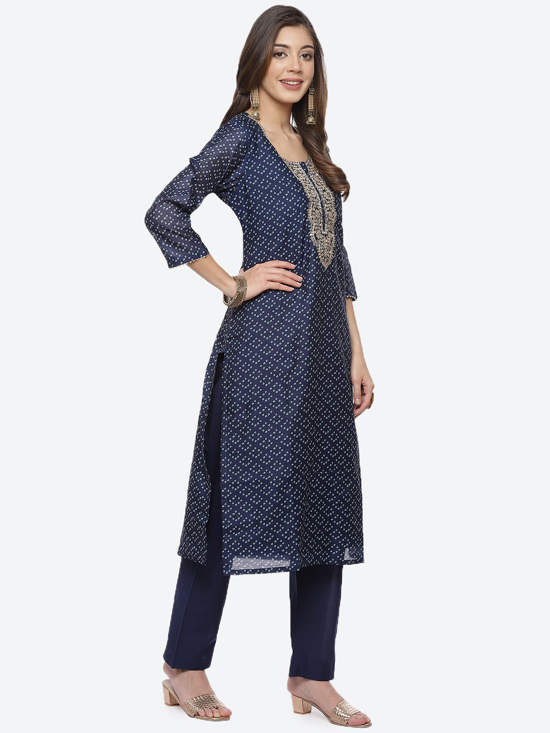 Printed Cotton Stitched Salwar Kameez With Printed Cotton Dupatta