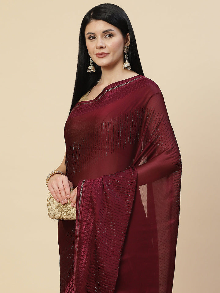 Swarovski Embroidered Chiffon Saree