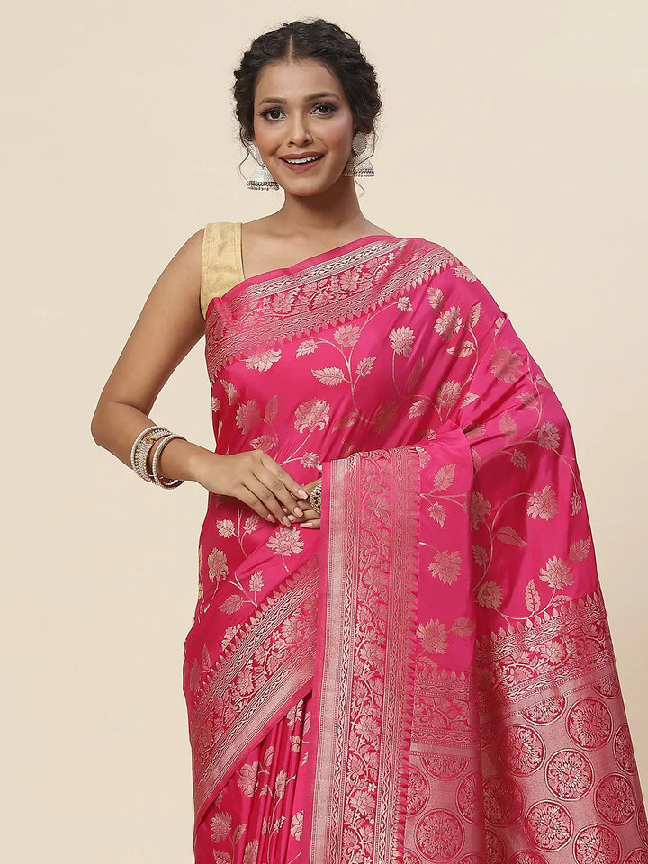 Floral Zari Jaal Handloom Woven Saree