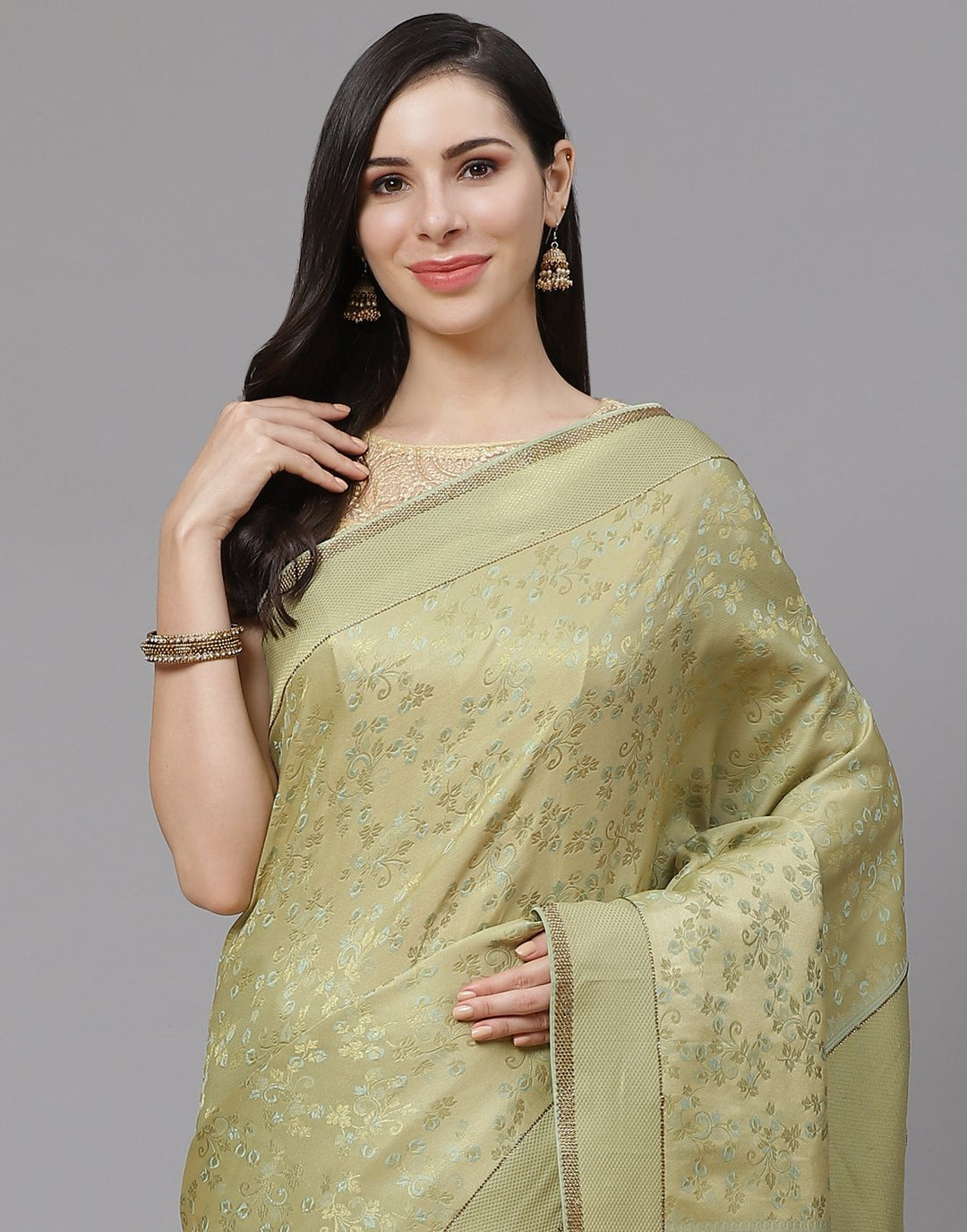 Green Banarasi Woven Saree