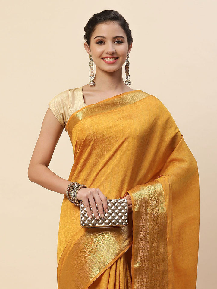Plain Zari Border Art Handloom Woven Saree