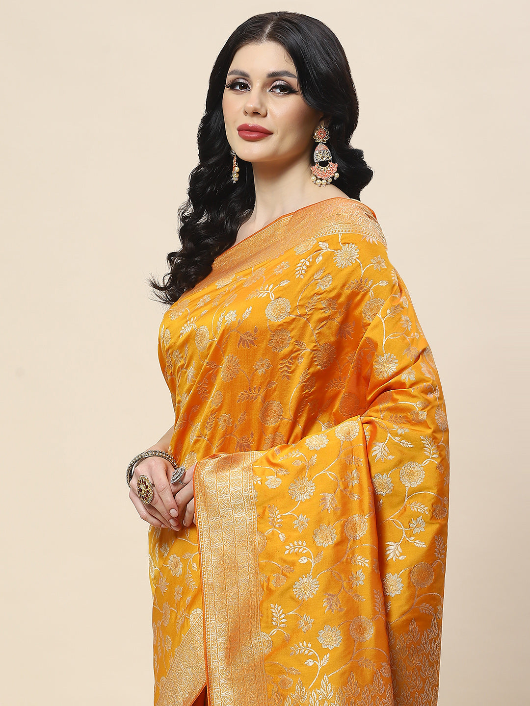 Zari Jaal Woven Art Silk Banarsi Saree