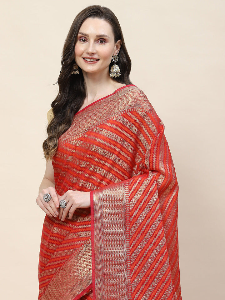 Zari Jaal Woven Cotton Saree