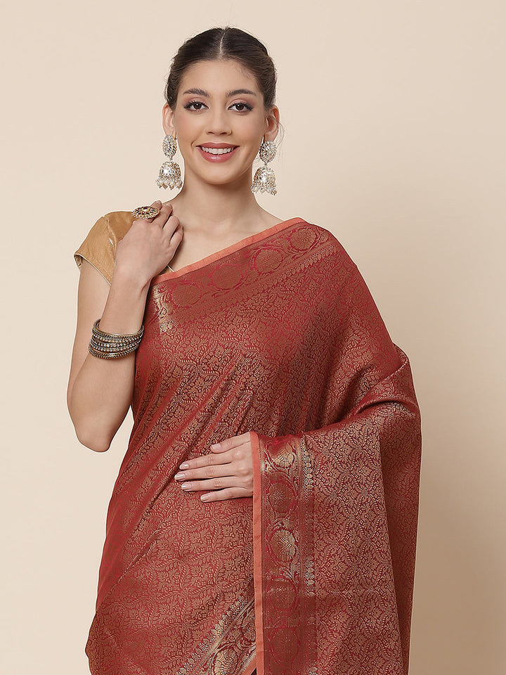 Resham Zari Border Cotton Woven Saree