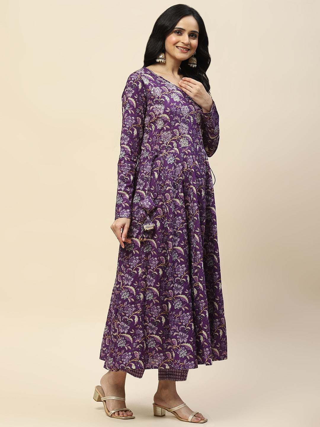 Neck Embroidery Cotton Kurta With Pants &amp; Dupatta