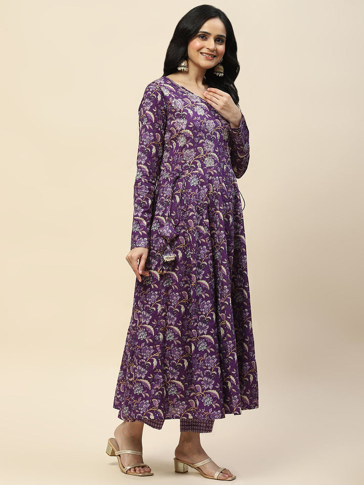 Neck Embroidery Cotton Kurta With Pants &amp; Dupatta