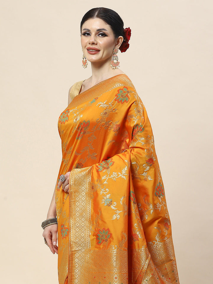 Zari Jaal Woven Art Silk Banarsi Saree
