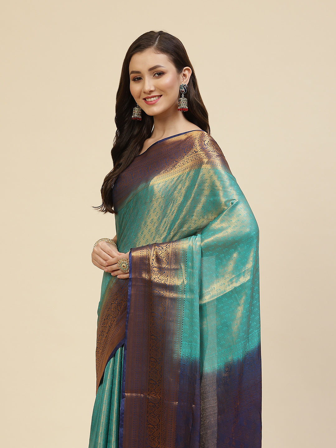Brocade Zari Jaal Handloom Woven Saree