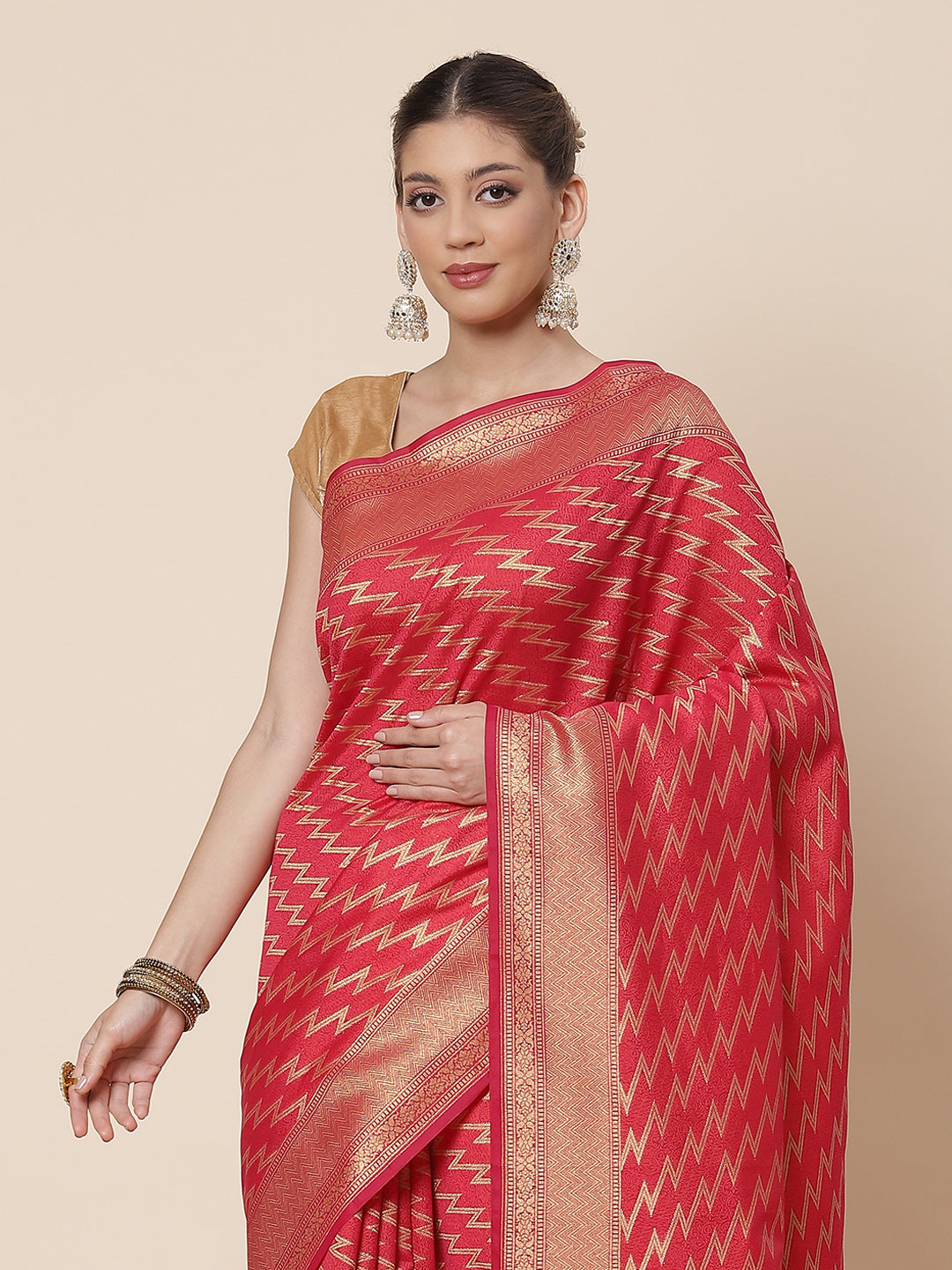 Zari Jaal Cotton Woven Saree