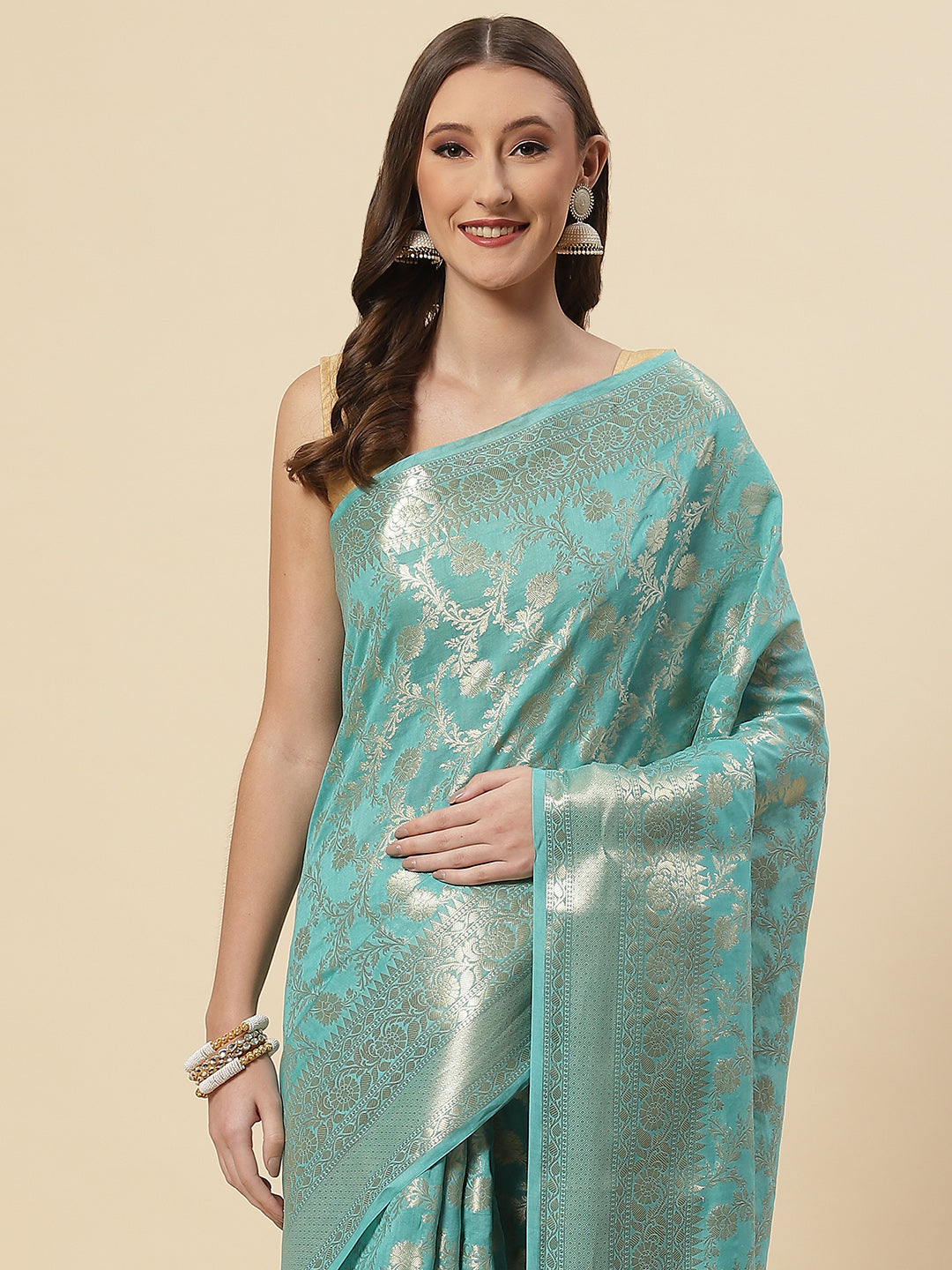Zari Jaal Cotton Woven Saree