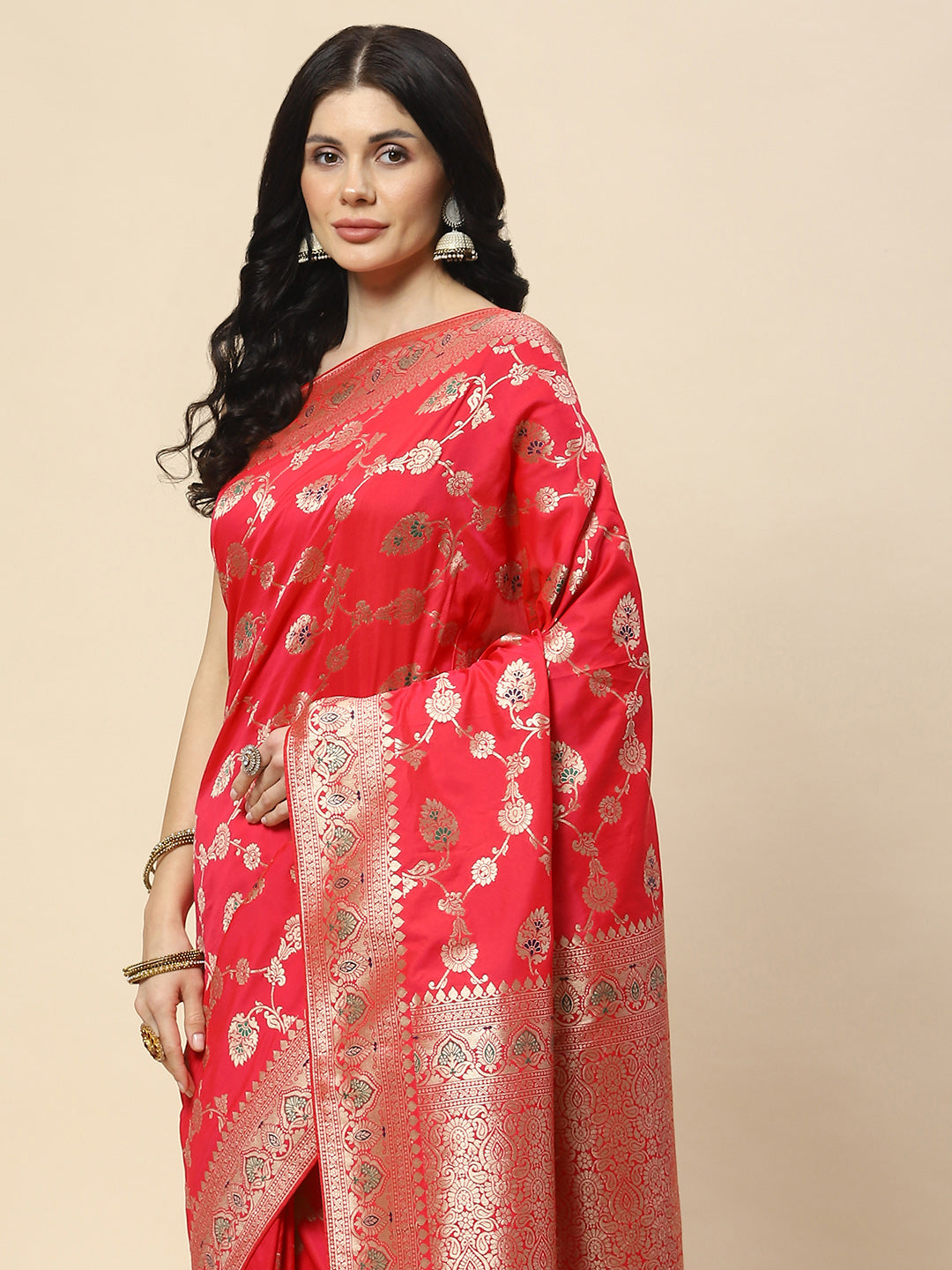 Zari Jaal Woven Art Silk Banarsi Saree