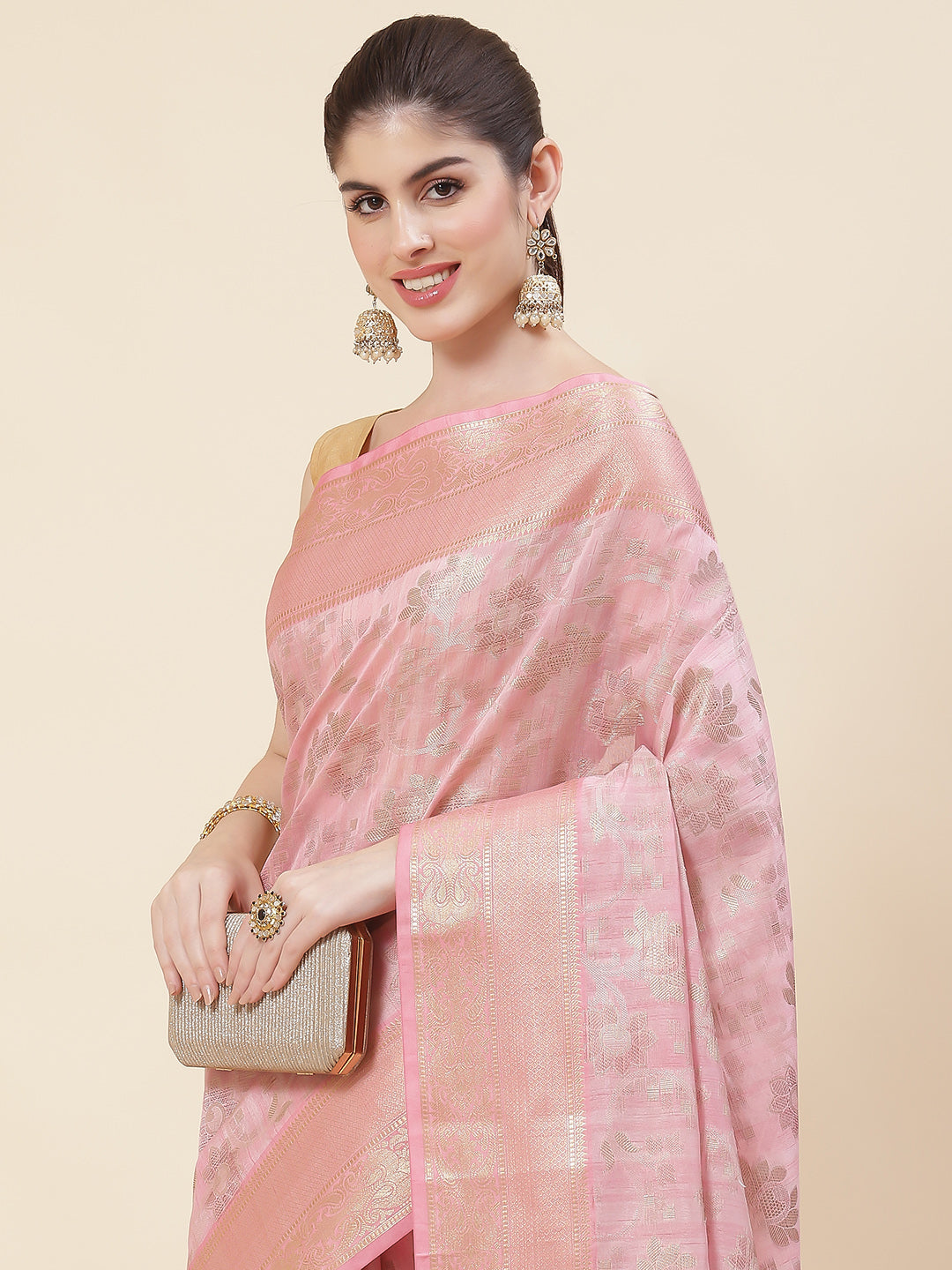 Zari Jaal Woven Cotton Saree