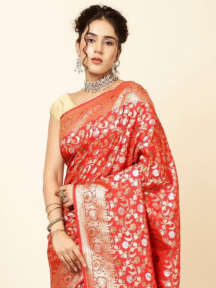 Zari Jaal Woven Banarsi Saree