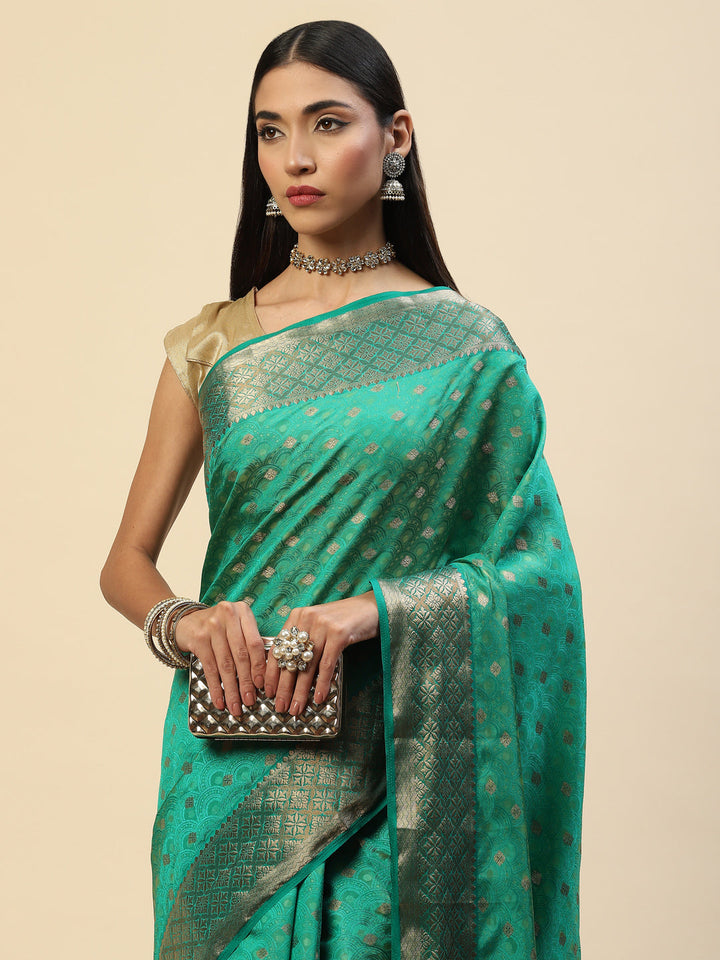 Zari Border Booti Handloom Woven Saree